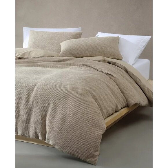 Calvin Klein Microwaffle Melange 3Pc Duvet Cover Set Queen MSRP $295 - Picture 1 of 5